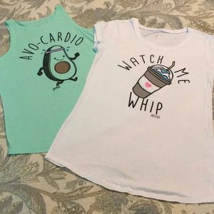 Lot of 2 Justice girls T’s. Size 12
